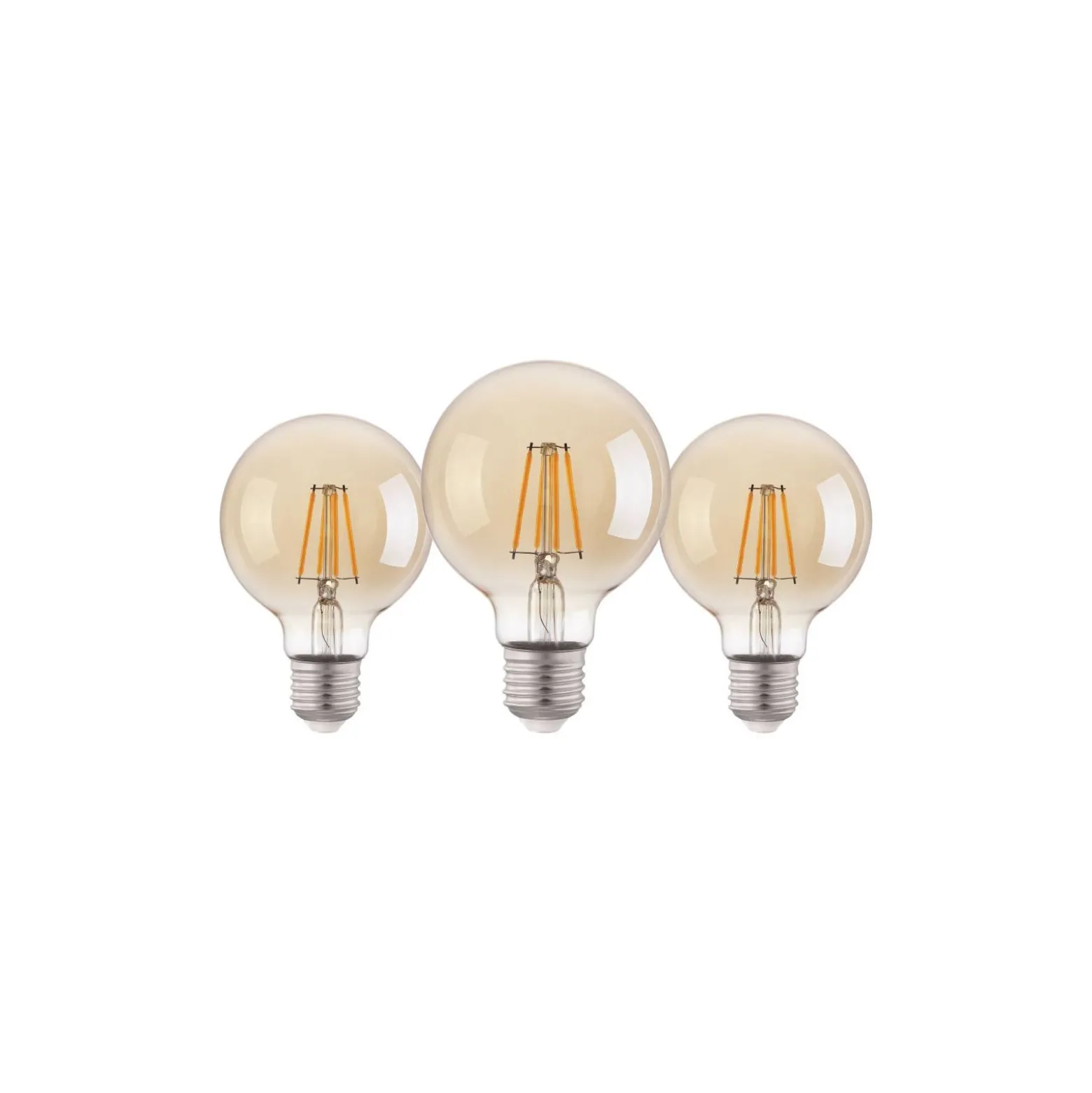 Flerpack 3x Eglo LED Globe E27 Filament Ambar 12W 400lm - 822 Extra Varm Vit | Ersättare 40W