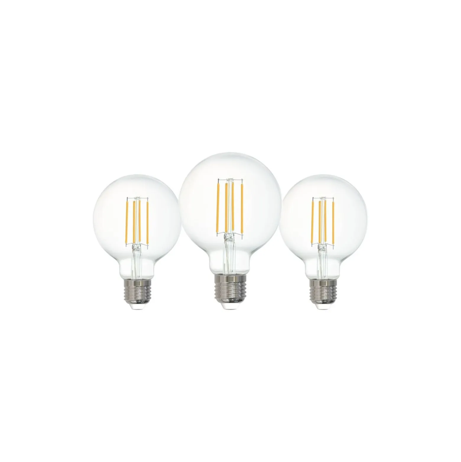 Flerpack 3x Eglo LED Globe E27 Filament Klar 12W 470lm - 827 Extra Varm Vit | Ersättare 40W