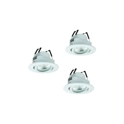 Flerpack 3x Eglo LED Spot Saliceto-Z Aluminium Vit 4.7W 440lm - 827-865 Justerbar Vit + RGB | 88mm - Utskärning 68mm - IP20 - Zigbee Dimbar