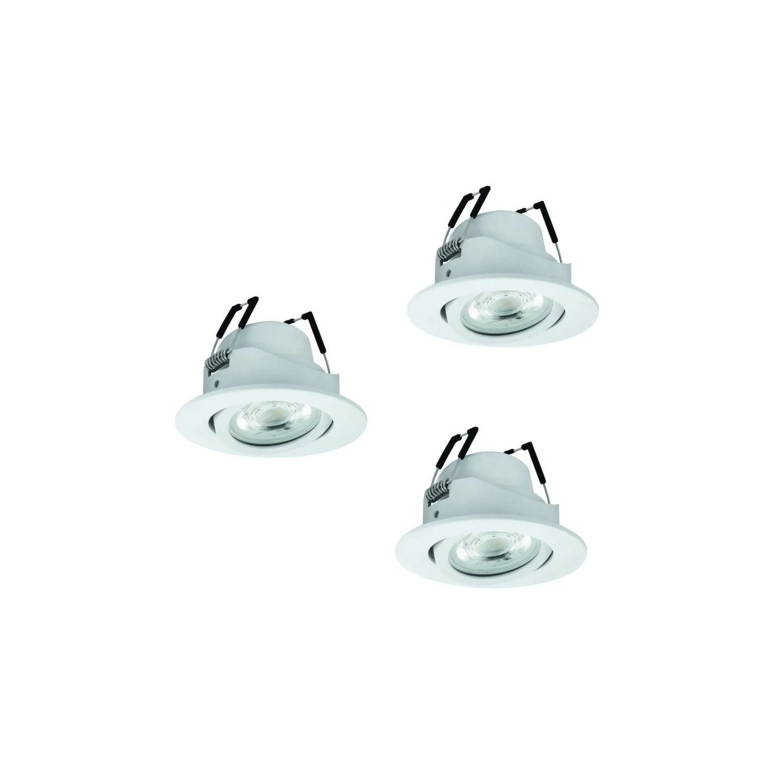 Flerpack 3x Eglo LED Spot Saliceto-Z Aluminium Vit 4.7W 440lm - 827-865 Justerbar Vit + RGB | 88mm - Utskärning 68mm - IP20 - Zigbee Dimbar