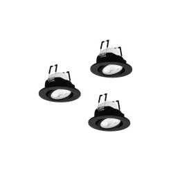 Flerpack 3x Eglo LED Spot Saliceto-Z Aluminium Svart 4.7W 440lm - 827-865 Justerbar Vit + RGB | 88mm - Utskärning 68mm - IP20 - Zigbee Dimbar