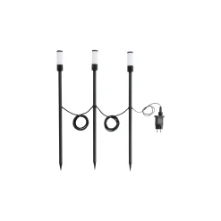 Flerpack 3x Eglo Spik Ljus Zancaro 1 Aluminium Svart 1W 130lm - 830 Varm Vit | IP44