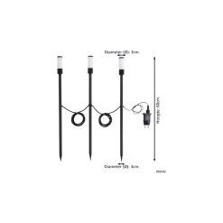 Flerpack 3x Eglo Spik Ljus Zancaro Aluminium Svart 1W 130lm - 830 Varm Vit | IP44