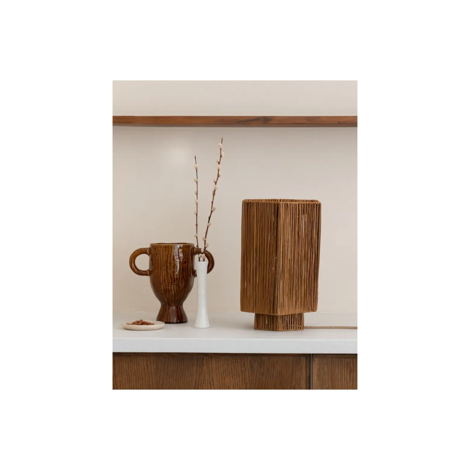 Good&Mojo Bordslampa Panama Rotting Brun L | Passande för 1x E27