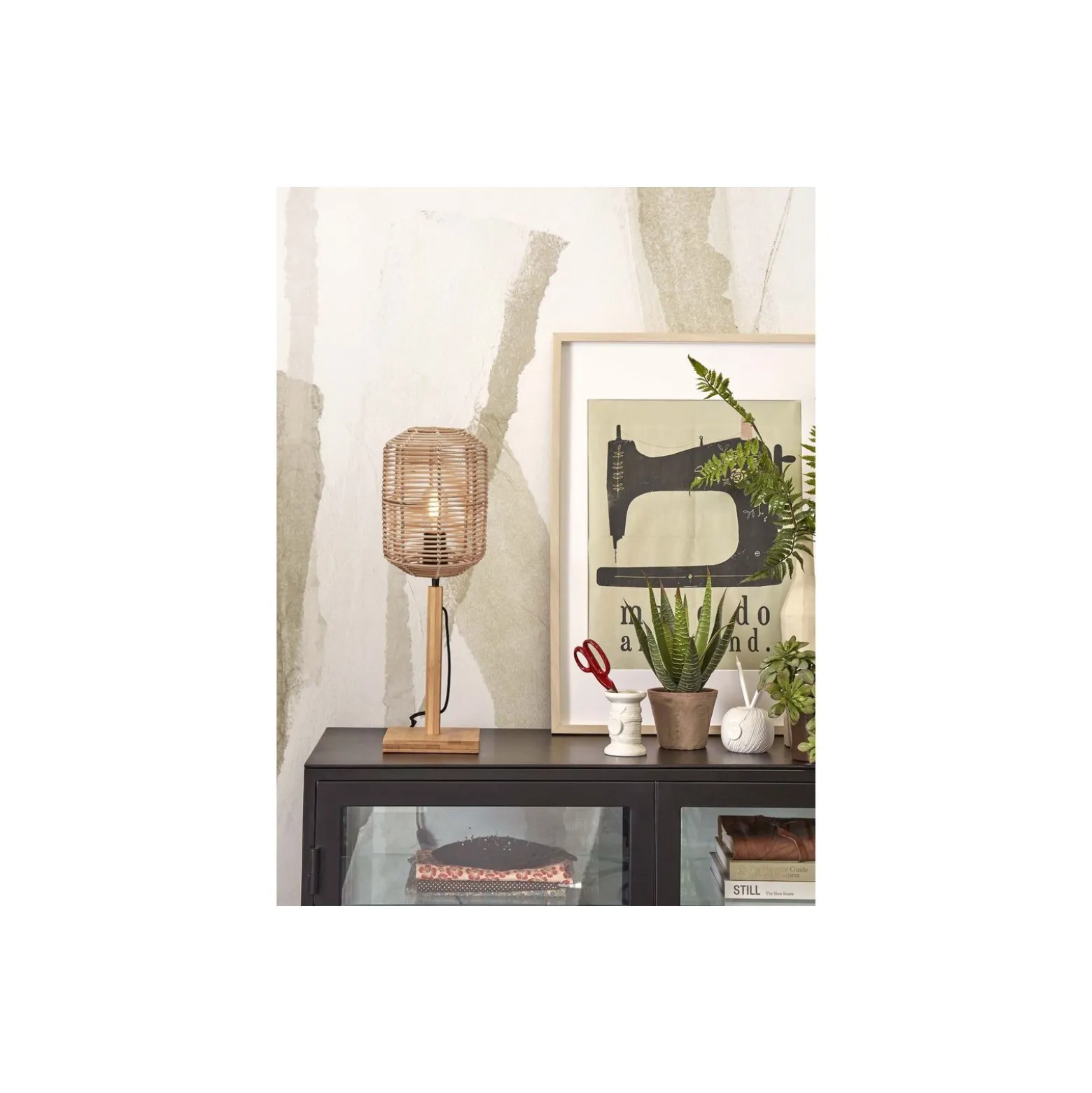 Good&Mojo Bordslampa Tanami Bambu Brun | Passande för 1x E27