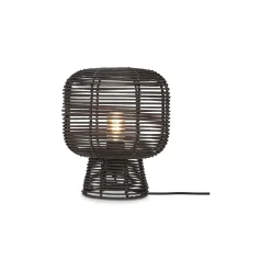 Good&Mojo Bordslampa Tanami Rattan Svart | Passande för 1x E27