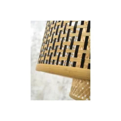 Good&Mojo Golvlampa Bhutan Bambu Svart L| Passande för 1x E27
