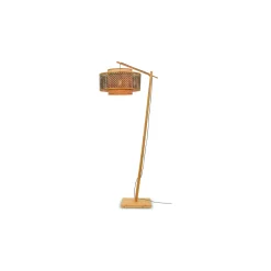 Good&Mojo Golvlampa Bhutan Bambu Svart L | Passande för 1x E27