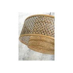 Good&Mojo Golvlampa Bhutan Bambu Svart L | Passande för 1x E27