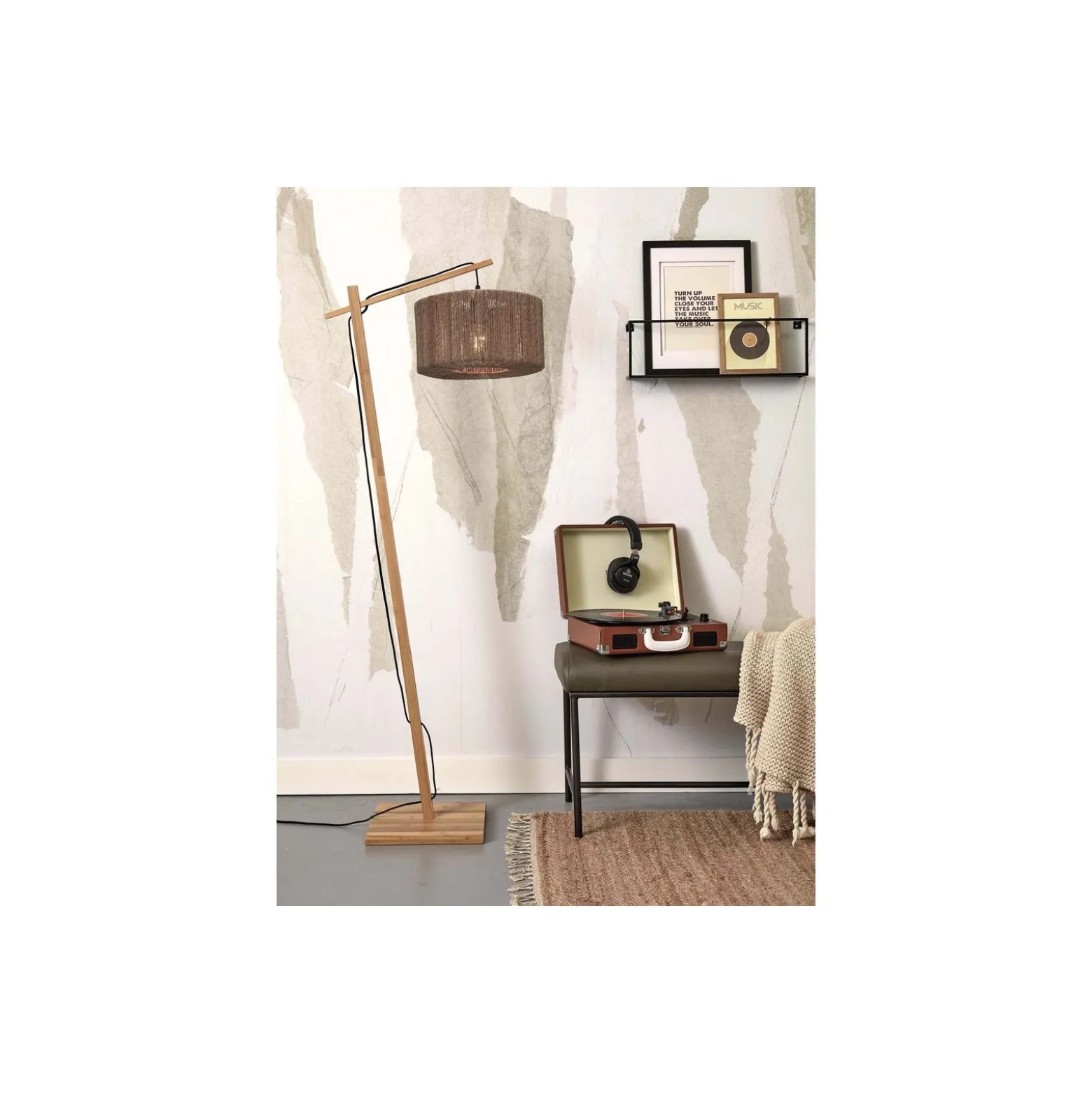 Good&Mojo Golvlampa Iguazu Bambu Brun | Passande för 1x E27