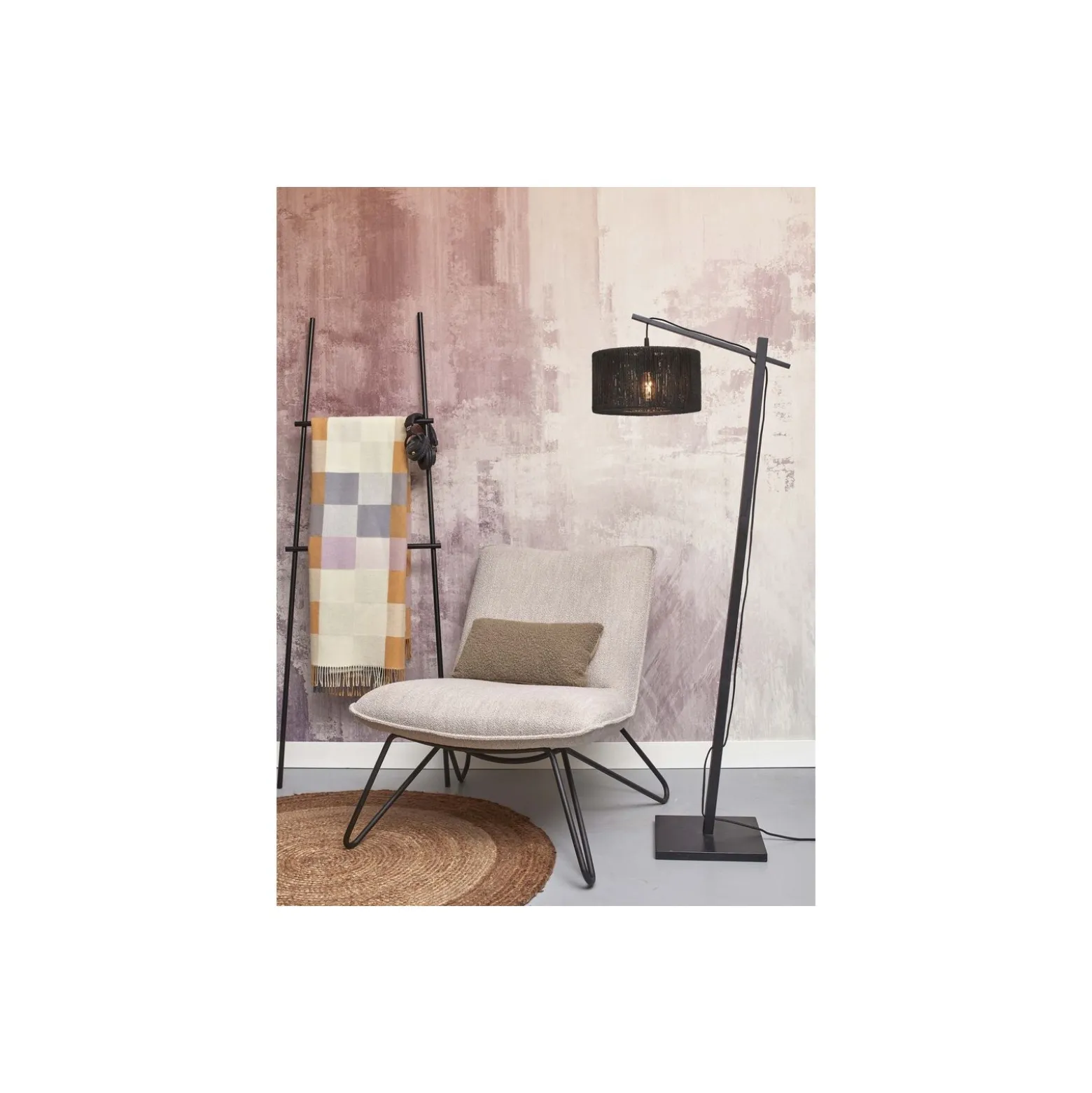 Good&Mojo Golvlampa Iguazu Bambu Svart | Passande för 1x E27