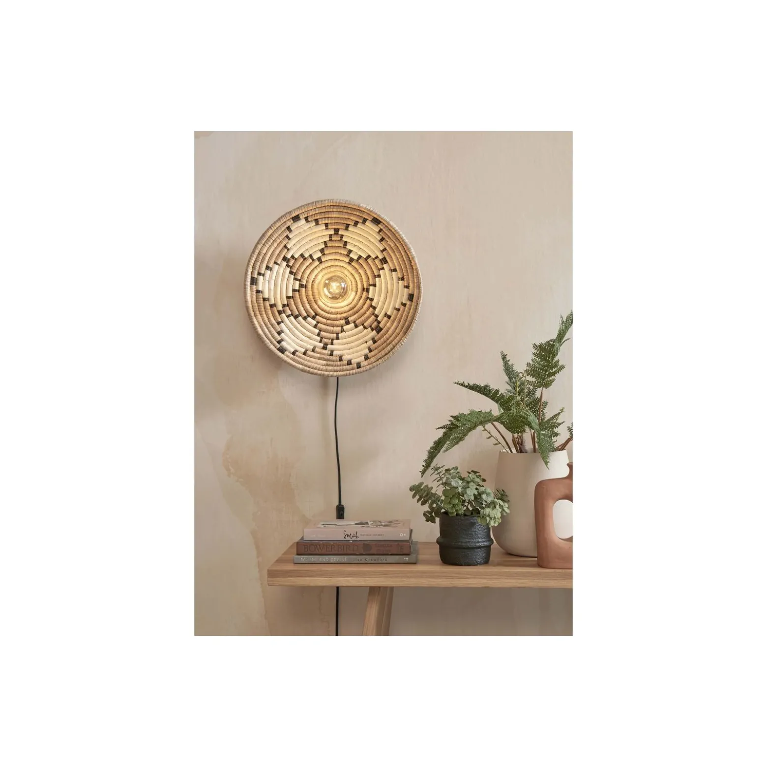 Good&Mojo Vägglampa Andros Natural/Vit | Passande för 1x E27