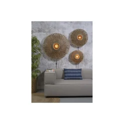 Good&Mojo Vägglampa Bali Bambu Svart L | Passande för 1x E27