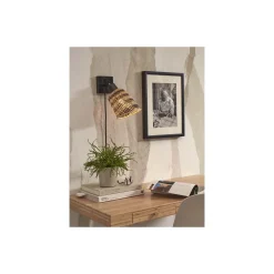 Good&Mojo Vägglampa Java Bambu Svart | Passande för 1x E27