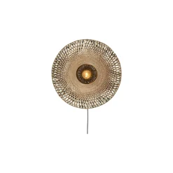 Good&Mojo Vägglampa Kalimantan Bambu Svart S | Passande för 1x E27