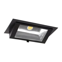LED Downlight Wallwasher Wally Maxi Svart 46W 6050lm 70x75D - 830 Varm Vit - 238x145mm