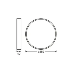 Ledvance LED Plafond Moia Svart 24W 1800lm - 830 Varm Vit | 380mm - IP20