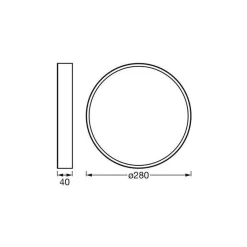 Ledvance LED Plafond Tak Moia Svart 20W 1500lm - 830 Varm Vit | 280mm - IP20