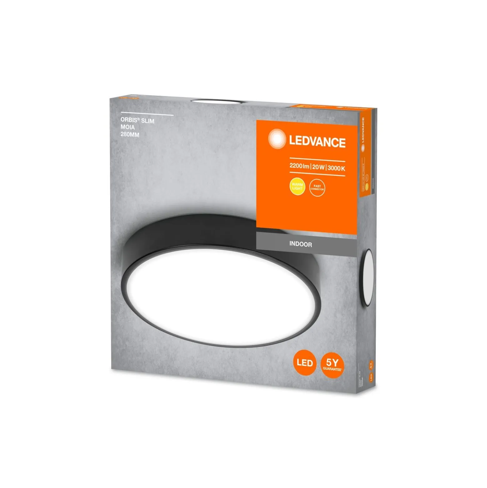 Ledvance LED Plafond Tak Moia Svart 20W 1500lm - 830 Varm Vit | 280mm - IP20