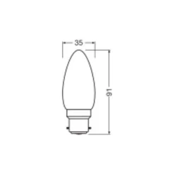 Ledvance Classic LED B22 Kronljus Matt 3.4W 470lm - 827 Extra Varm Vit | Ersättare 40W