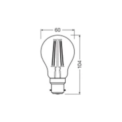 Ledvance Classic LED B22 Päron Filament Klar 5.9W 806lm - 827 Extra Varm Vit | Ersättare 60W