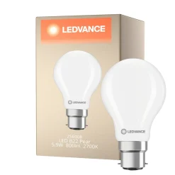 Ledvance Classic LED B22 Päron Matt 5.9W 806lm - 827 Extra Varm Vit | Ersättare 60W