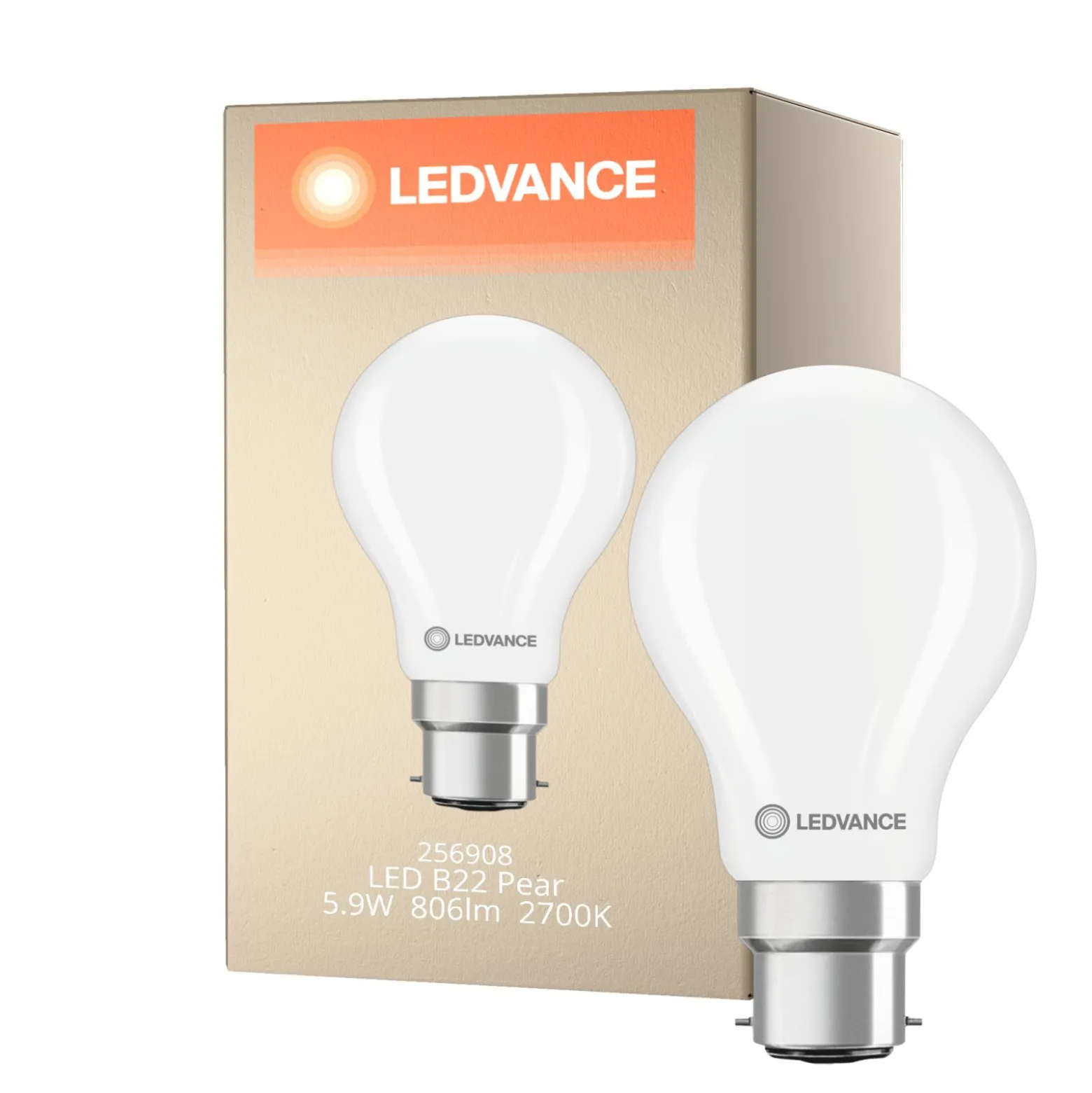 Ledvance Classic LED B22 Päron Matt 5.9W 806lm - 827 Extra Varm Vit | Ersättare 60W