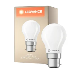 Ledvance Classic LED B22 Päron Matt 3.4W 470lm - 827 Extra Varm Vit | Dimbar - Ersättare 40W