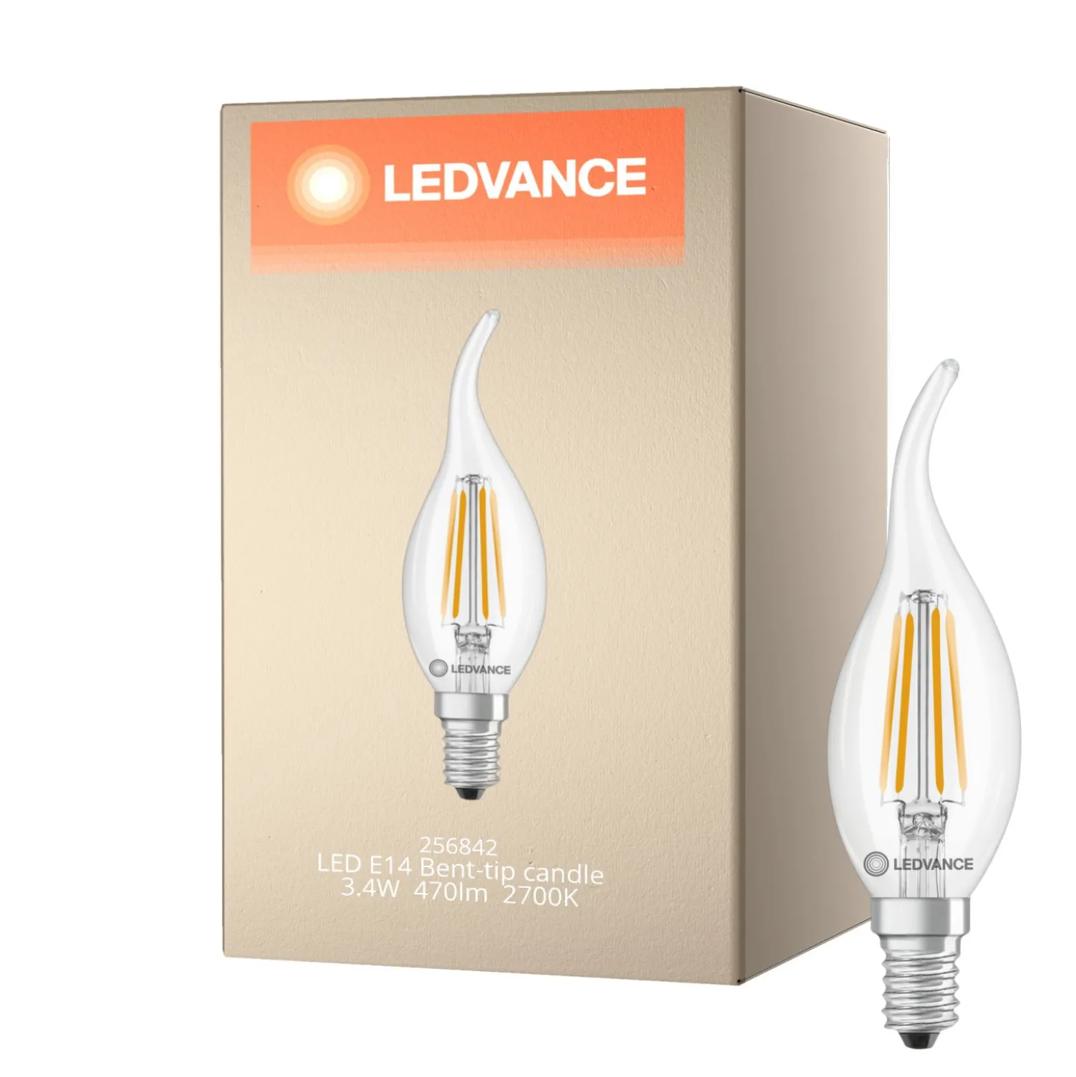 Ledvance Classic LED E14 Kronljus Filament Klar 3.4W 470lm - 827 Extra Varm Vit | Ersättare 40W