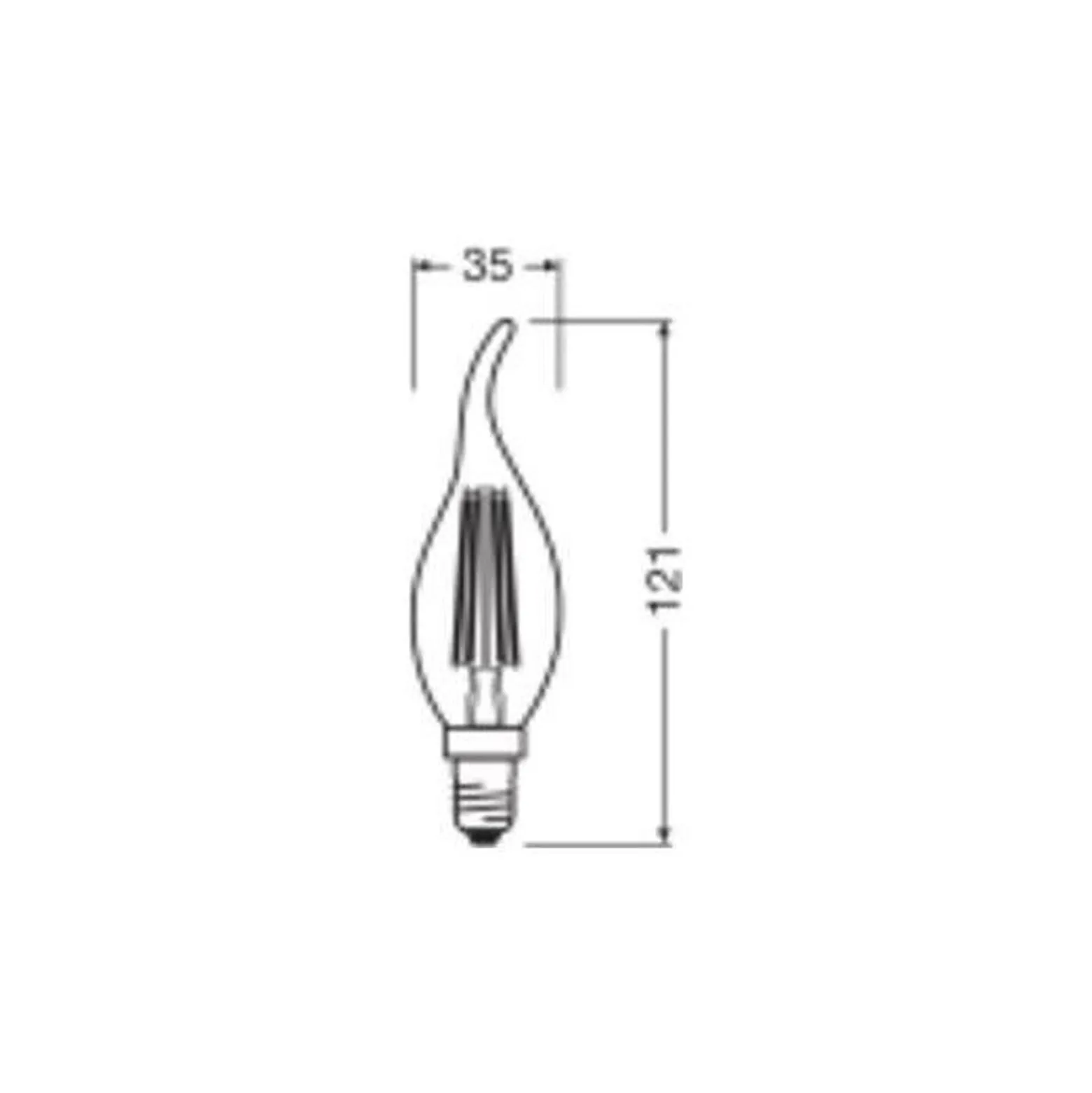 Ledvance Classic LED E14 Kronljus Filament Klar 3.4W 470lm - 827 Extra Varm Vit | Ersättare 40W