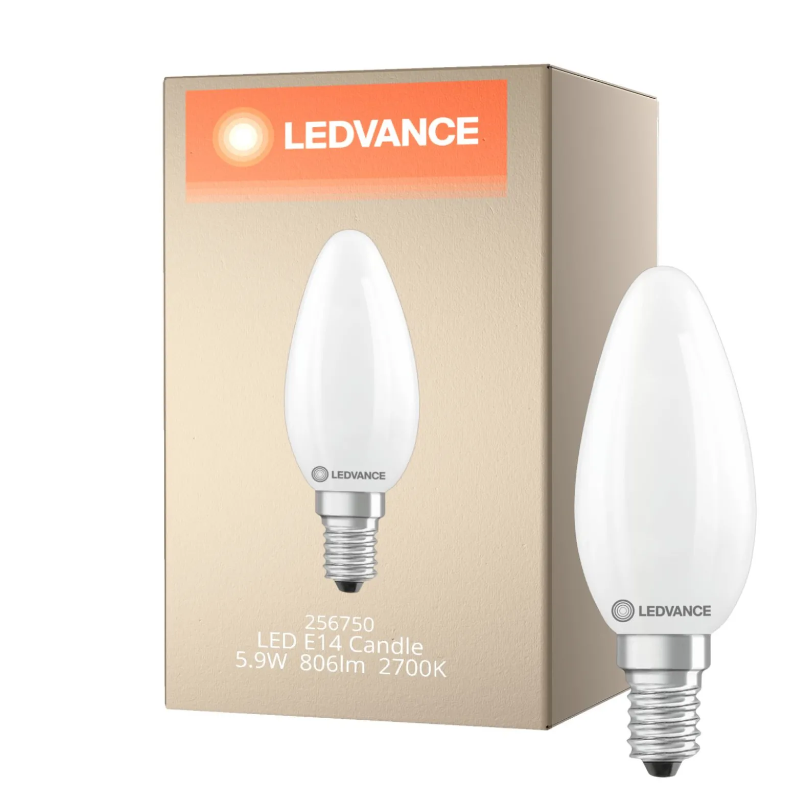 Ledvance Classic LED E14 Kronljus Matt 5.9W 806lm - 827 Extra Varm Vit | Ersättare 60W