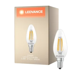 Ledvance Classic LED E14 Kronljus Filament Klar 3.4W 470lm - 840 Kallvit| Ersättare 40W