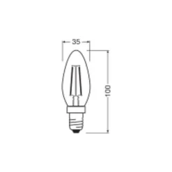 Ledvance Classic LED E14 Kronljus Filament Klar 1.8W 250lm - 827 Extra Varm Vit | Ersättare 25W