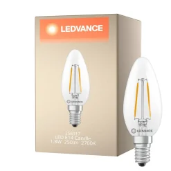 Ledvance Classic LED E14 Kronljus Filament Klar 1.8W 250lm - 827 Extra Varm Vit | Ersättare 25W