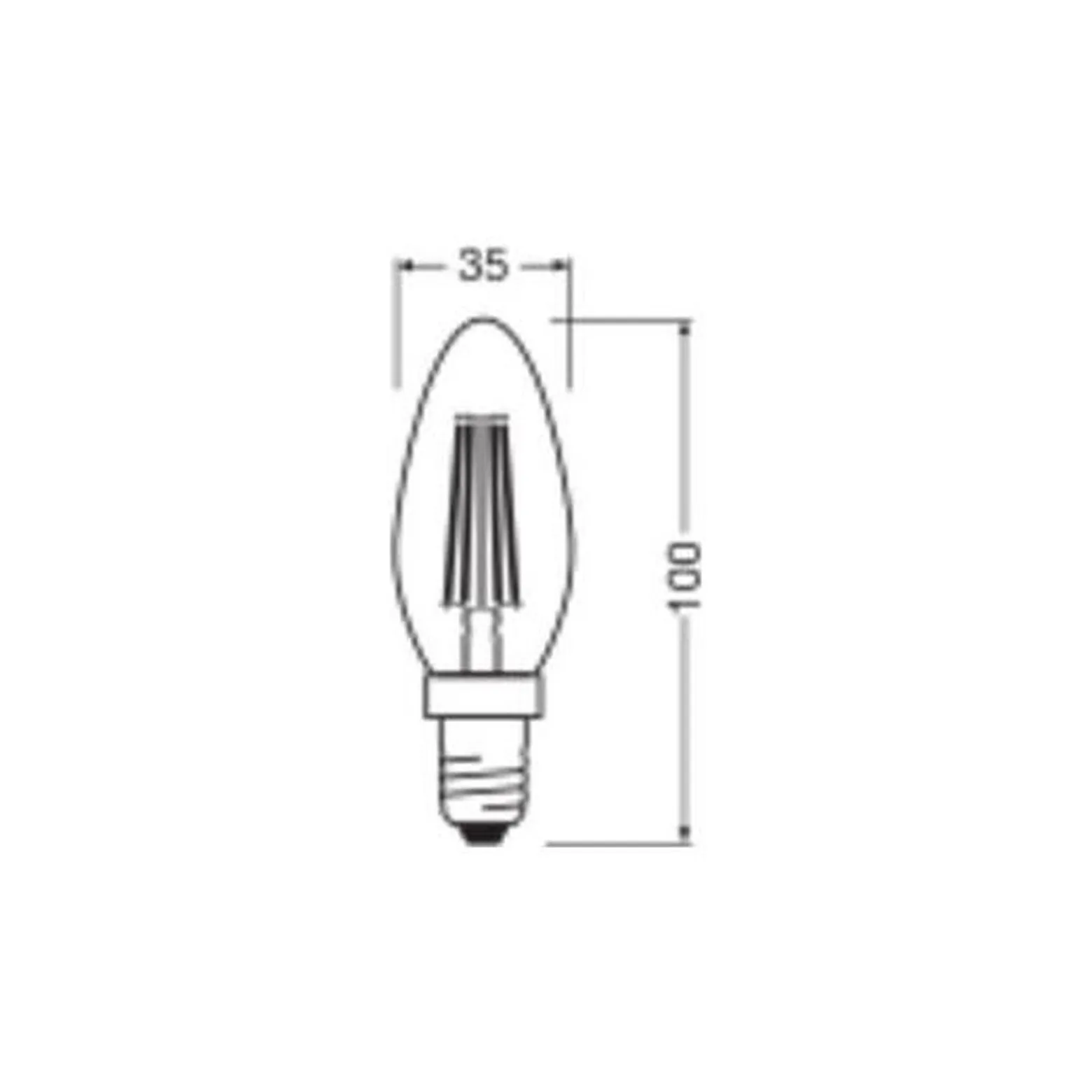 Ledvance Classic LED E14 Kronljus Filament Klar 5.9W 806lm - 827 Extra Varm Vit | Ersättare 60W