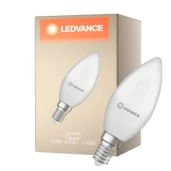 Ledvance Classic LED E14 Kronljus Matt 4.9W 470lm - 827 Extra Varm Vit | Ersättare 40W