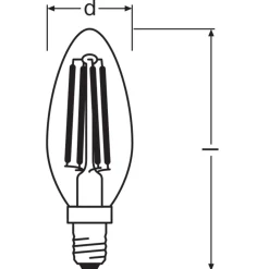 Ledvance Classic LED E14 Kronljus Filament Klar 4W 470lm - 827 Extra Varm Vit | Ersättare 40W