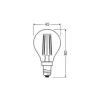Ledvance Classic LED E14 Päron Filament Klar 3.4W 470lm - 827 Extra Varm Vit | Dimbar - Ersättare 40W
