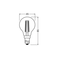 Ledvance Classic LED E14 Päron Filament Klar 3.8W 806lm - 827 Extra Varm Vit | Ersättare 60W