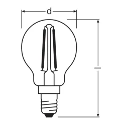 Ledvance Classic LED E14 Päron Filament Klar 2.5W 250lm - 827 Extra Varm Vit | Ersättare 25W