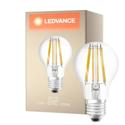 Ledvance Classic LED E27 Päron Filament Klar 11W 1521lm - 827 Extra Varm Vit | Dimbar - Ersättare 100W