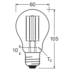 Ledvance Classic LED E27 Päron Filament Klar 7.5W 1055lm - 827 Extra Varm Vit | Dimbar - Ersättare 75W