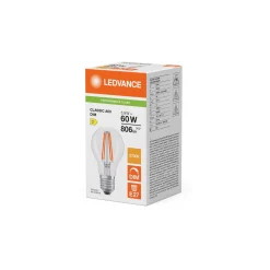 Ledvance Classic LED E27 Päron Filament Klar 5.9W 806lm - 827 Extra Varm Vit | Dimbar - Ersättare 60W