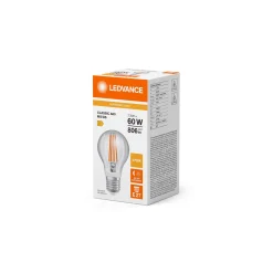 Ledvance Classic LED E27 Päron Filament Klar 7.3W 806lm - 827 Extra Varm Vit | Rörelse- Och Ljussensor - Ersättare 60W