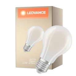 Ledvance Classic LED E27 Päron Filament Matt 2.2W 470lm - 827 Extra Varm Vit | Dimbar Ersättare 40W
