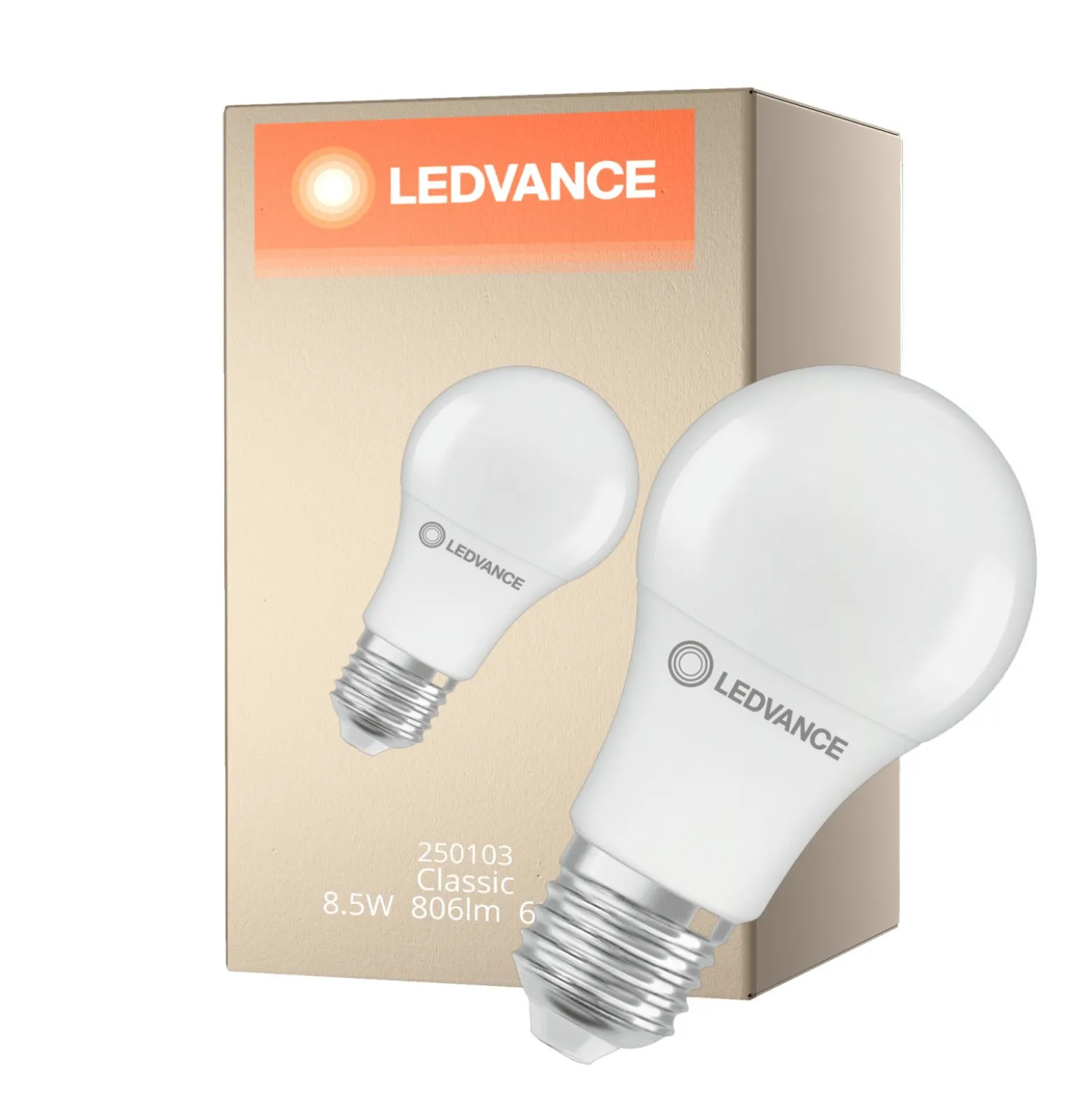 Ledvance Classic LED E27 Päron Matt 8.5W 806lm - 865 Dagsljus | Ersättare 60W