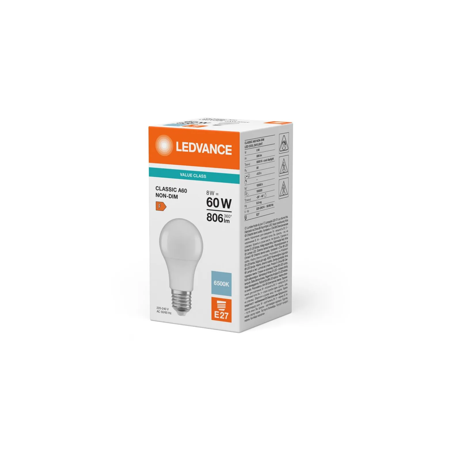 Ledvance Classic LED E27 Päron Matt 8.5W 806lm - 865 Dagsljus | Ersättare 60W