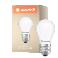 Ledvance Classic LED E27 Päron Matt 1.8W 250lm - 827 Extra Varm Vit | Ersättare 25W