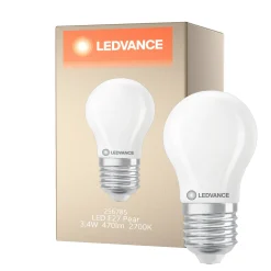 Ledvance Classic LED E27 Päron Matt 3.4W 470lm - 827 Extra Varm Vit | Dimbar - Ersättare 40W
