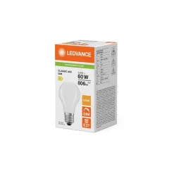 Ledvance Classic LED E27 Päron Matt 5.9W 806lm - 827 Extra Varm Vit | Dimbar | mable - Ersättare 60W
